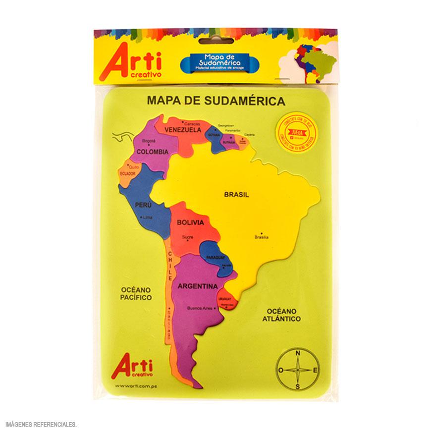 Juego Did&aacute;ctico Arti Creativo Encaje Microporoso Mapa Sudam&eacute;rica image number 0